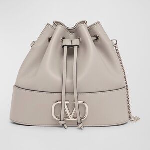 Valentino Garavani mini VLOGO Gray Bucket Bag